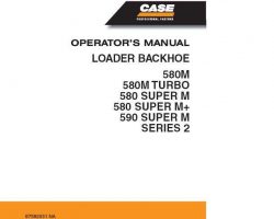 Case Loader backhoes model 580 Super M Operator's Manual