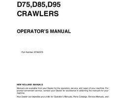 New Holland CE Dozers model D95 Operator's Manual