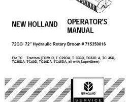 Operator's Manual for New Holland Tractors model TC33D