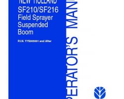 Operator's Manual for New Holland Sprayers model SF210
