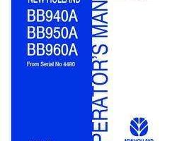 Operator's Manual for New Holland Balers model BB960A