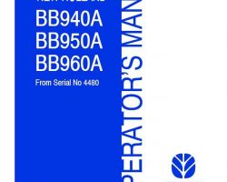 Operator's Manual for New Holland Balers model BB940A