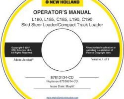 Operator's Manual on CD for Case Skid steers / compact track loaders model L185