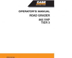 Case Motor graders model 865 Operator's Manual