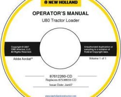 Operator's Manual on CD for New Holland CE Tractors model U80