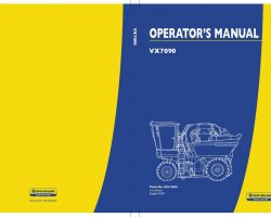 Operator's Manual for New Holland Harvesting equipment model VX7090