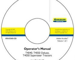 Operator's Manual on CD for New Holland Tractors model T4050