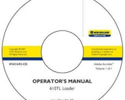 Operator's Manual on CD for New Holland Tractors model TT50A