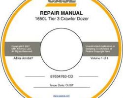 Service Manual on CD for Case Dozers model 1650L