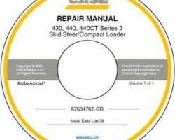 Service Manual on CD for Case Skid steers / compact track loaders model 440CT