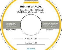 Service Manual on CD for Case Skid steers / compact track loaders model 430