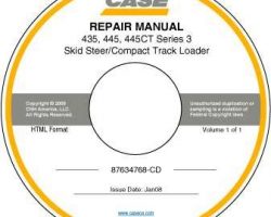 Service Manual on CD for Case Skid steers / compact track loaders model 435