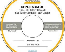 Service Manual on CD for Case Skid steers / compact track loaders model 450