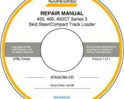 Service Manual on CD for Case IH Skid steers / compact track loaders model 450CT