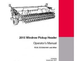 Operator's Manual for Case IH Headers model 2015