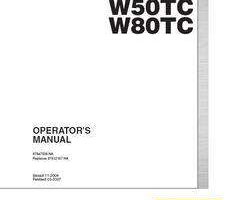 New Holland CE WHEEL LOADERS model W80TC Operator's Manual