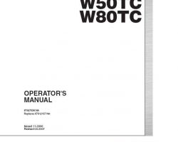 New Holland CE WHEEL LOADERS model W50TC Operator's Manual