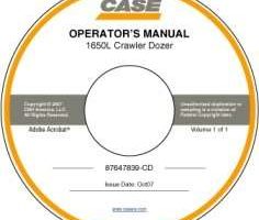 Operator's Manual on CD for Case Dozers model 1650L