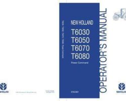 Operator's Manual for New Holland Tractors model T6070