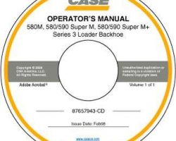 Operator's Manual on CD for Case Loader backhoes model 580 Super M
