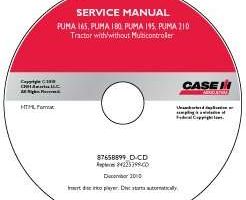 Service Manual on CD for Case IH Tractors model PUMA 165