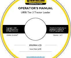 Operator's Manual on CD for New Holland CE Tractors model U80B