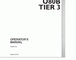 Operator's Manual for New Holland CE Tractors model U80B
