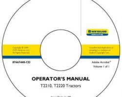 Operator's Manual on CD for New Holland Tractors model T2210