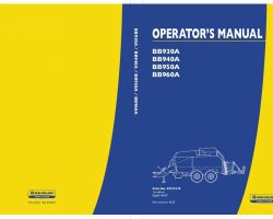 Operator's Manual for New Holland Balers model BB930A