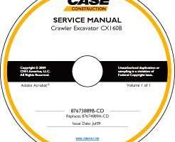 Service Manual on CD for Case Excavators model CX160B