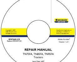 Service Manual on CD for New Holland Tractors model TN75FA