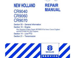 Service Manual for New Holland Combine model CR9040