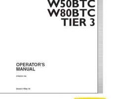 New Holland CE WHEEL LOADERS model W80BTC Operator's Manual