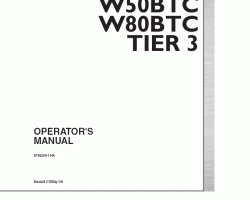 New Holland CE WHEEL LOADERS model W50BTC Operator's Manual