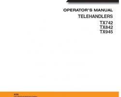 Case Telehandlers model TX742 Operator's Manual