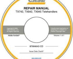 Service Manual on CD for Case Telehandlers model TX842