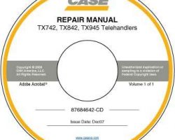 Service Manual on CD for Case Telehandlers model TX742