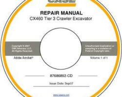 Service Manual on CD for Case Excavators model CX460