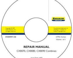 Service Manual on CD for New Holland Combine model CX8080