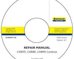 Service Manual on CD for New Holland Combine model CX8070