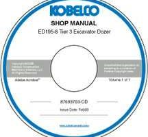 Service Manual on CD for Kobelco Excavators model ED195-8