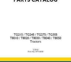 Parts Catalog for New Holland Tractors model TG215
