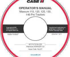 Operator's Manual on CD for Case IH Tractors model MAXXUM 140