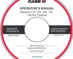 Operator's Manual on CD for Case IH Tractors model MAXXUM 130