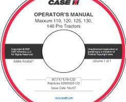 Operator's Manual on CD for Case IH Tractors model MAXXUM 125