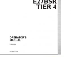 New Holland CE Excavators model E27BSR Operator's Manual