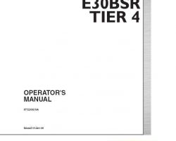 New Holland CE Excavators model E30BSR Operator's Manual