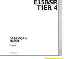 New Holland CE Excavators model E35BSR Operator's Manual