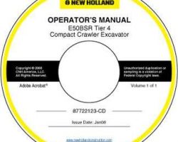 Operator's Manual on CD for New Holland CE Excavators model E50BSR
