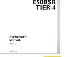 New Holland CE Excavators model E50BSR Operator's Manual